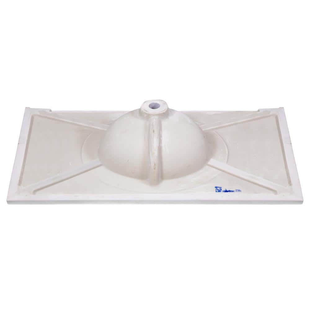 43 Inch Solid White Cultured Marble Vanity Top with Backsplash
