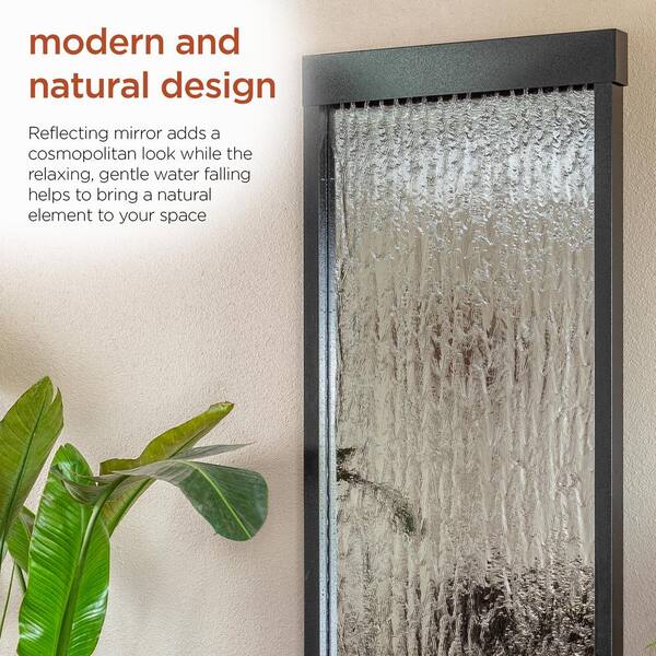 Alpine Corporation 72 in. Tall Indoor/Outdoor Mirror Zen Waterfall 