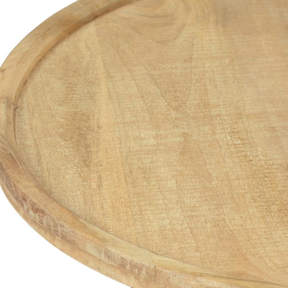 Camry Round Mango Wood Coffee Table with Dark Legs