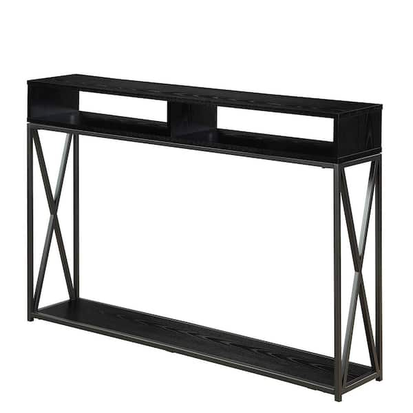 Convenience Concepts Tucson 48 in. Black Standard Rectangle Console Table with Shelves