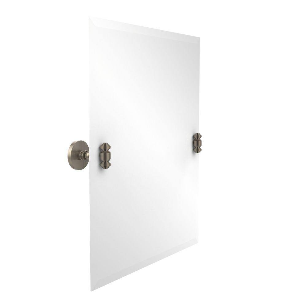 South Beach Collection 21 in. x 26 in. Frameless Rectangular Single Tilt Mirror with Beveled Edge in Antique Pewter price history on PriceWatchPro