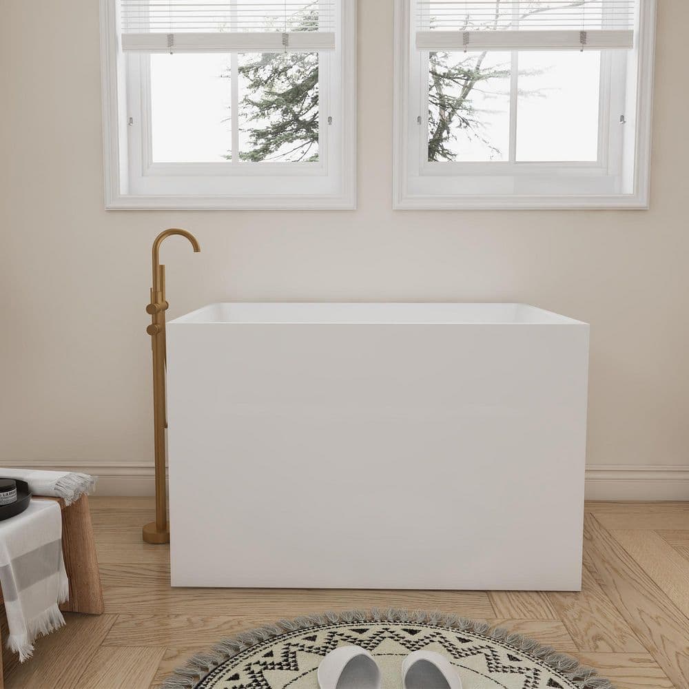 39.3 in. x 27.5 in. Acrylic Flatbottom Freestanding Bathtub Soaking Bathtub in White price history on PriceWatchPro