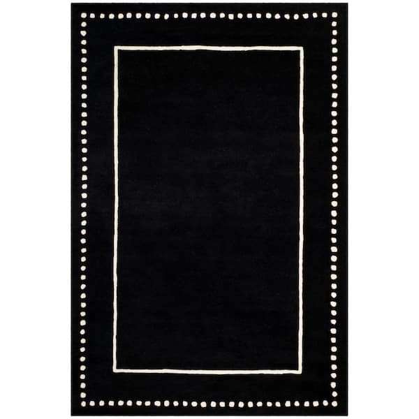 Bella Black/Ivory 6 ft. x 9 ft. Border Area Rug