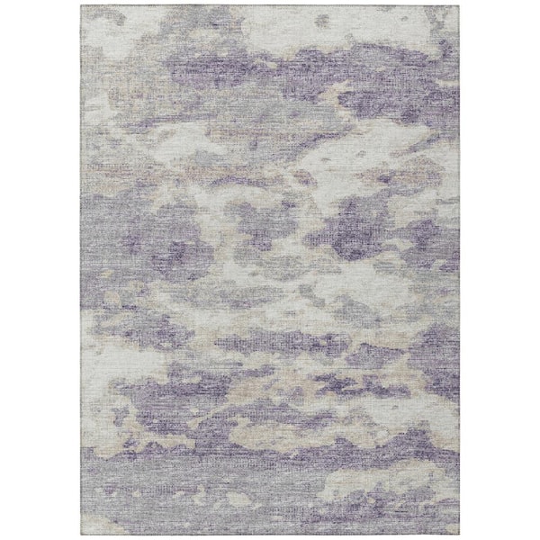 Addison Rugs Accord Purple 5 ft. x 7 ft. 6 in. Abstract Indoor/Outdoor Washable Area Rug