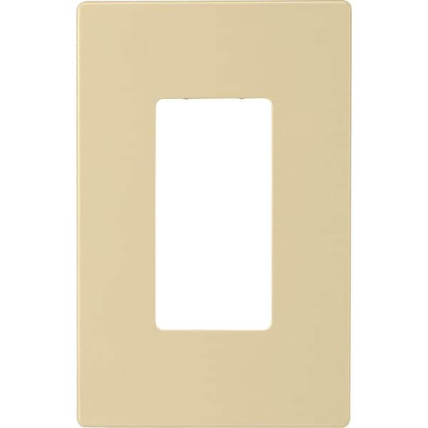 Eaton 1-Gang Screwless Decorator Polycarbonate Wall Plate, Ivory