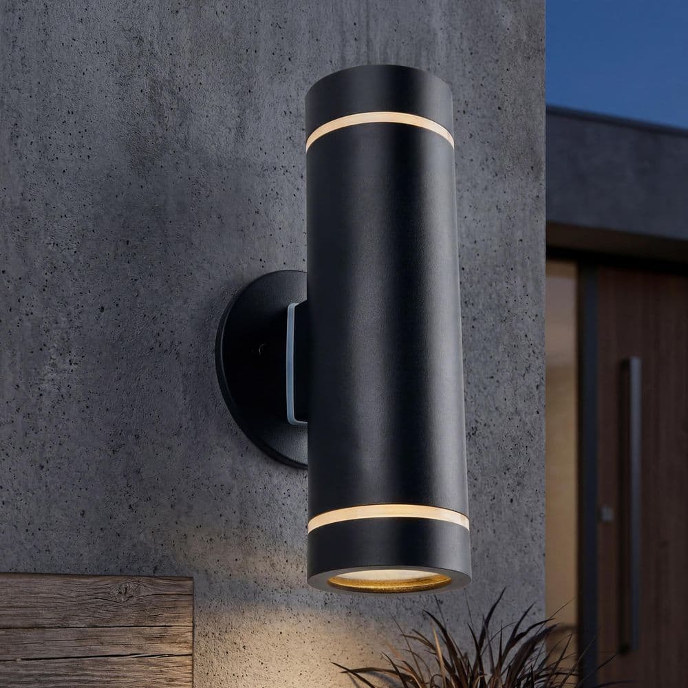 Artika C7 Black Modern Outdoor Hardwired Garage and Porch-Light