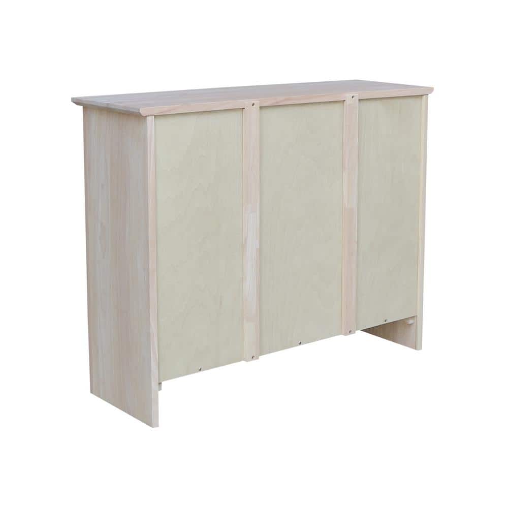 Adjustable 45" Brown Solid Wood Bookcase