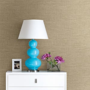 Exhale Taupe Faux Grasscloth Taupe Wallpaper Sample