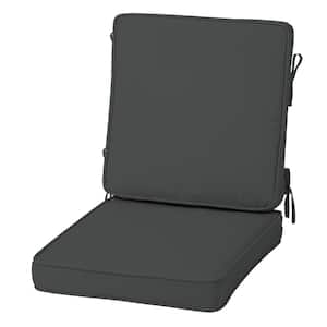 Modern 20 in. x 20 in. Acrylic Outdoor Dining Chair Cushion, Slate Grey