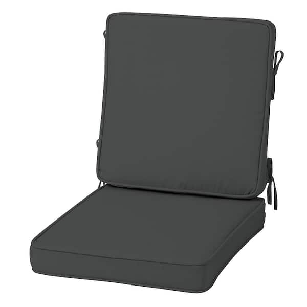 ARDEN SELECTIONS Modern 20 in. x 20 in. Acrylic Outdoor Dining Chair Cushion, Slate Grey