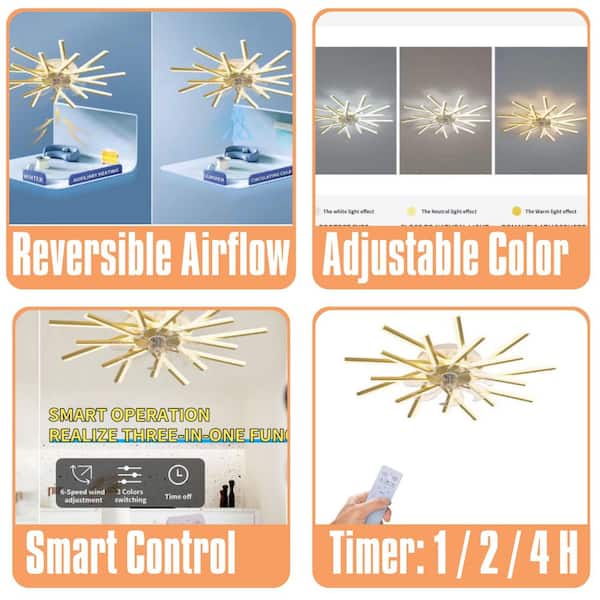 36-Inch Modern Flush Mount Ceiling Fan with Light, Dimmable LED, 6-Speed Reversible DC Motor, Remote & App Controlled