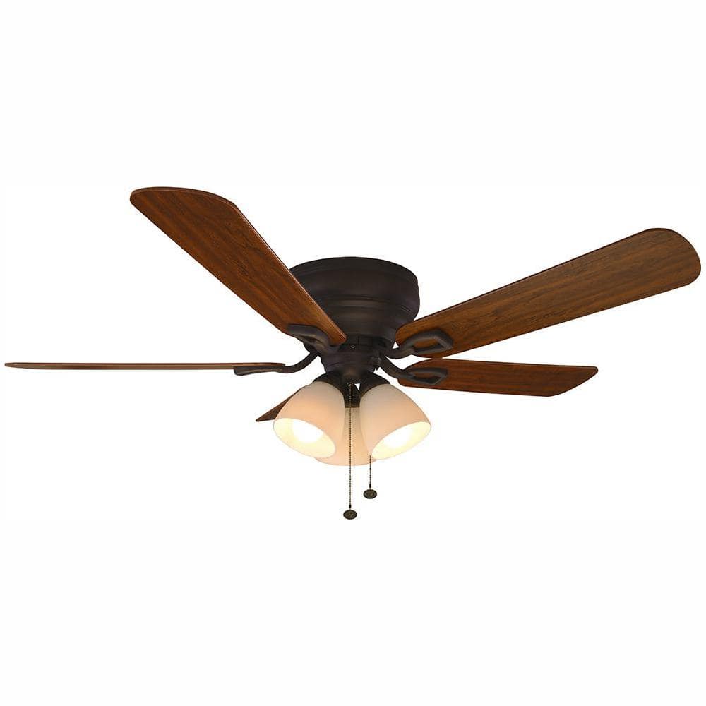 led indoor oil rubbed bronze ceiling fan with light kit and r pendleton 52 in 