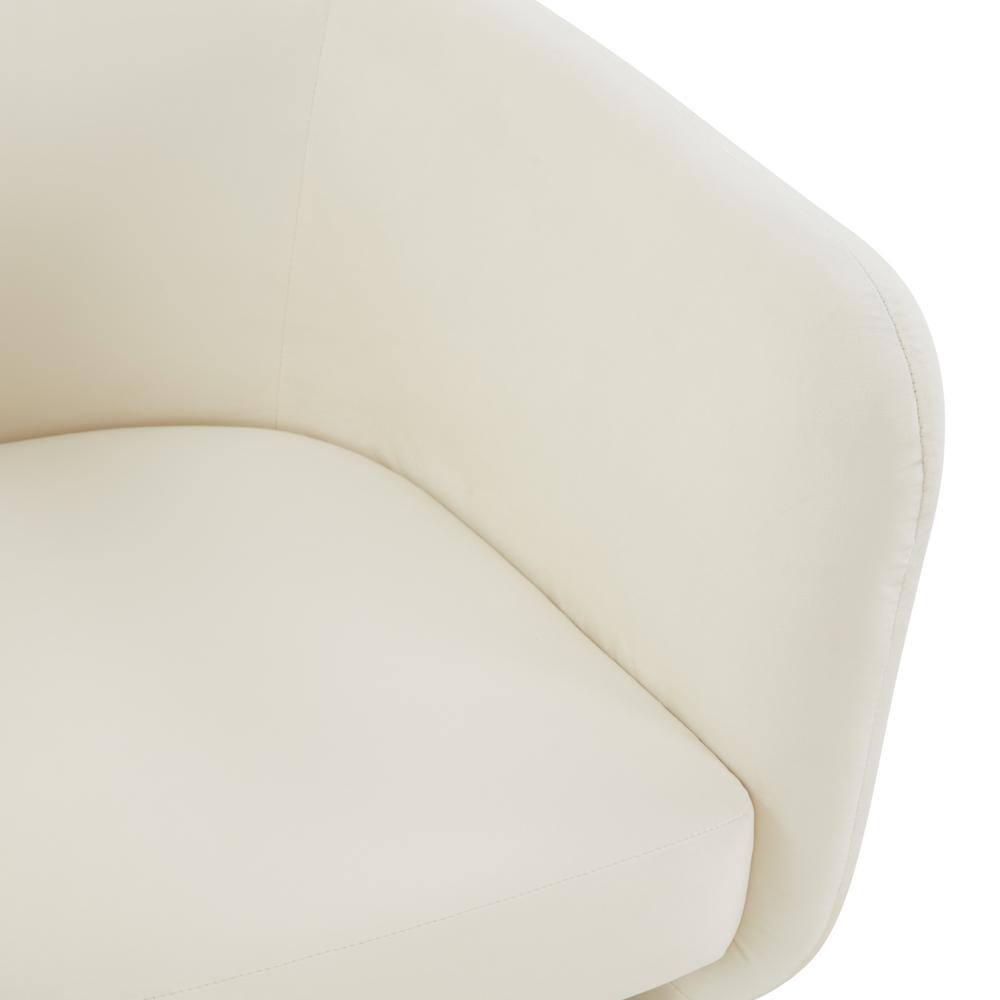 Cream Velvet Upholstered Barrel Back Dining Chair