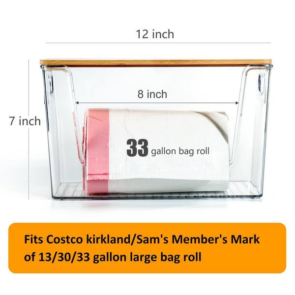 Afoxsos Natural Bamboo 12 in. x 7 in. Plastic Stackable Storage