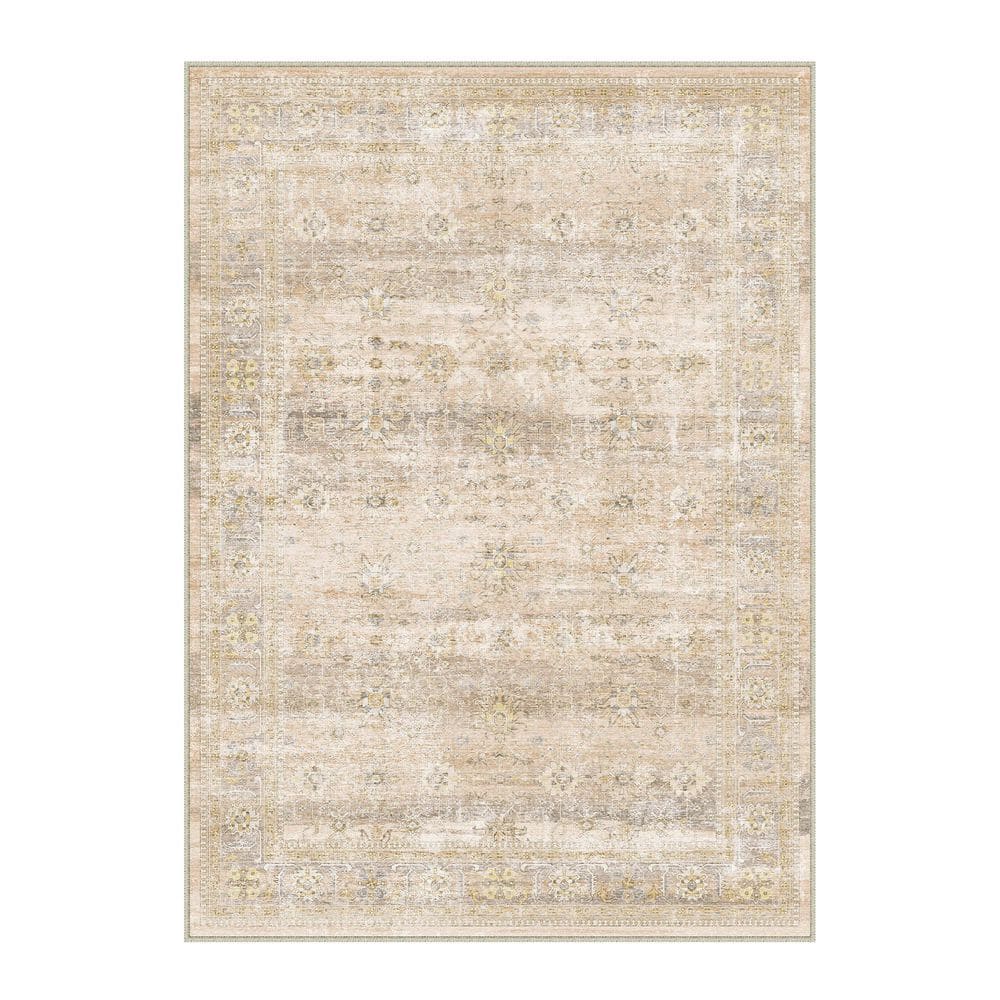Oasis Secret Beige 9 ft. x 12 ft. Distressed Vintage Floral Area Rug price history on PriceWatchPro
