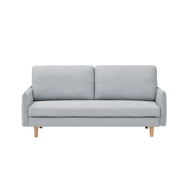 URTR 31 in. W Flared Arm Sofa Linen Upholstery Multifunctional Folding Modern Style Straight 2-Seat Sofa Classic in Gray