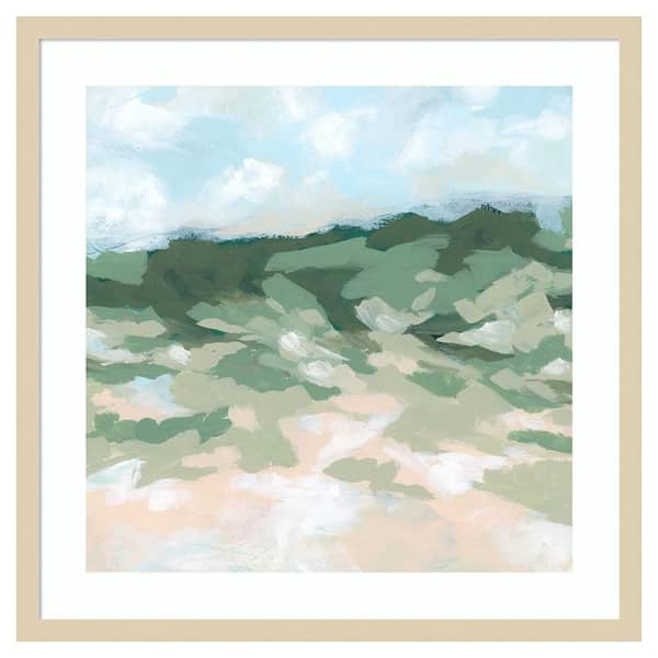 Amanti Art Blockbrush Valley II by June Erica Vess 25 in. W x 25 in. H. Wood Framed Wall Art Print Framed in Brown