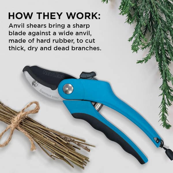 Nevlers Professional Stainless Steel Heavy-Duty Blue Garden Bypass Pruning  Shears MGSHEARBPBLU32 - The Home Depot