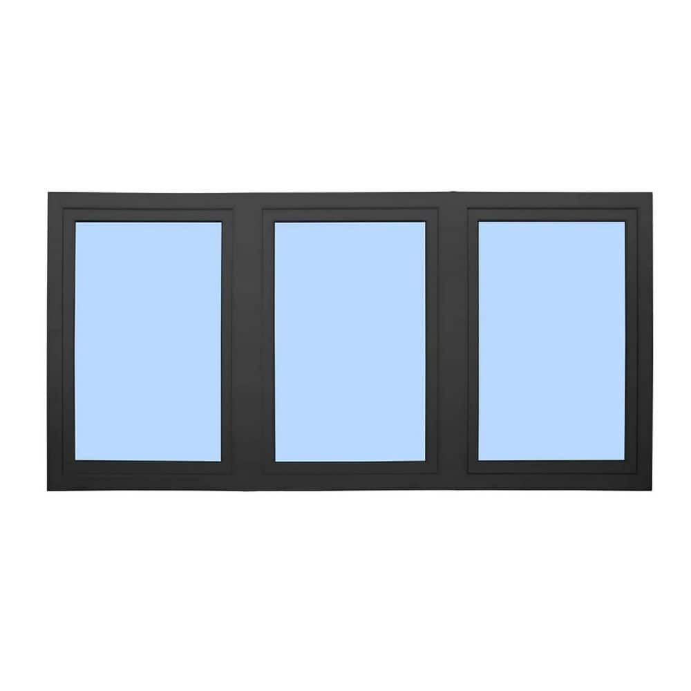 Avora Doors and Windows 84 in. x 36 in. Elite Euro Black Exterior/White ...