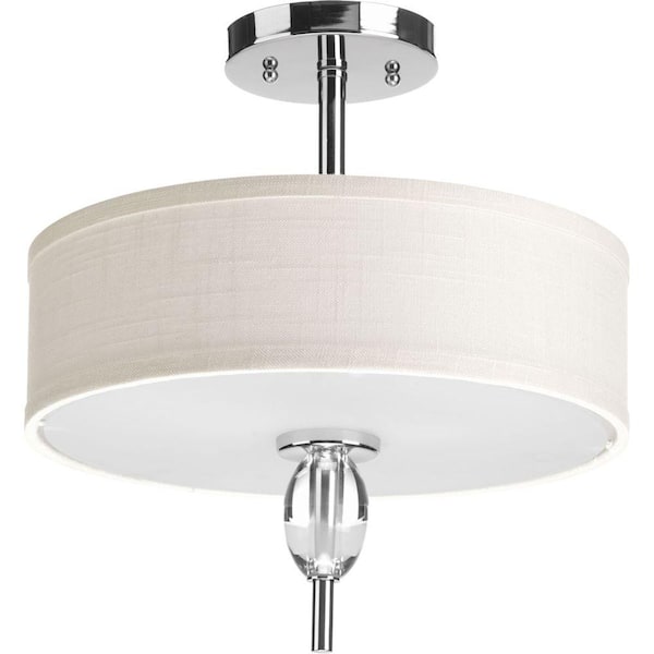 Progress Lighting Status Collection 2-Light Polished Chrome Semi-Flush Mount