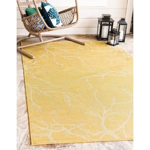 Outdoor Branch Yellow 6' 0 x 9' 0 Area Rug