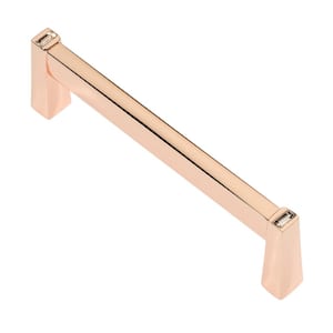 Long Island 3-3/4 in. Rose Gold with Clear Crystal Cabinet Pull