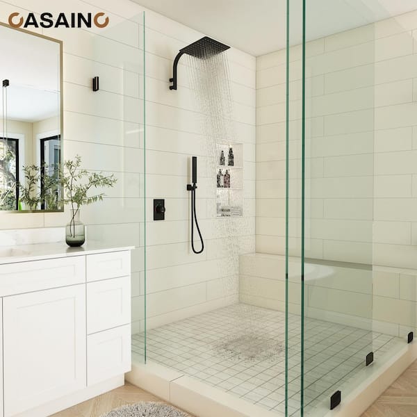 2-Function Single Handle 1-Spray Shower Faucet 1.8 GPM with Easy to Install in. Black