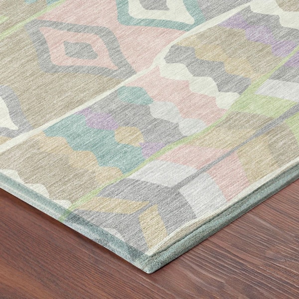 Chantille Machine Washable Indoor/Outdoor Abstract ACN2844 Pewter 9 ft. x 12 ft. Area Rug