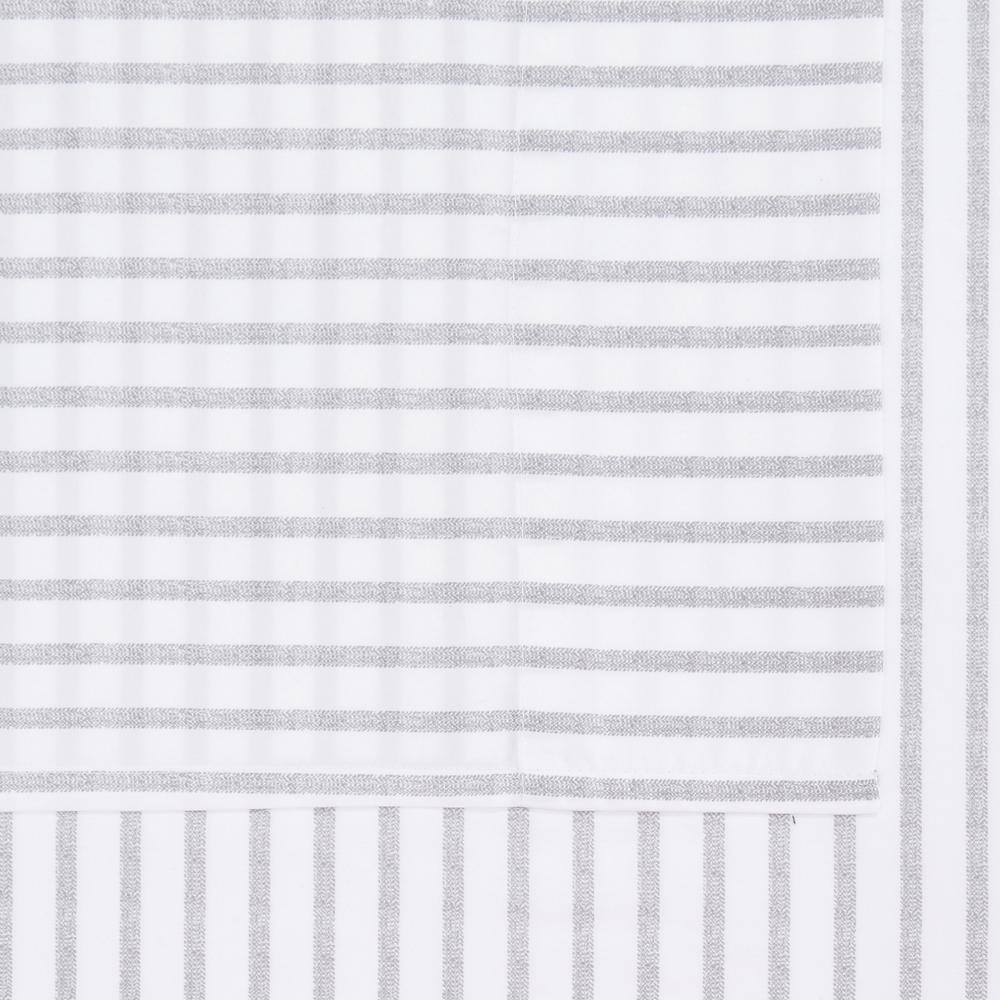 Twin White and Grey Pinstripe Microfiber Sheet Set