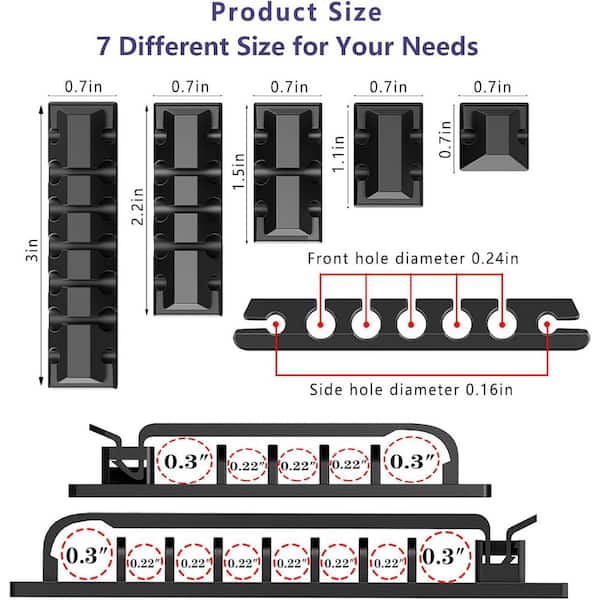 OBJLGEV Cable Management Kit 327-Pieces Includes Cable Sleeves
