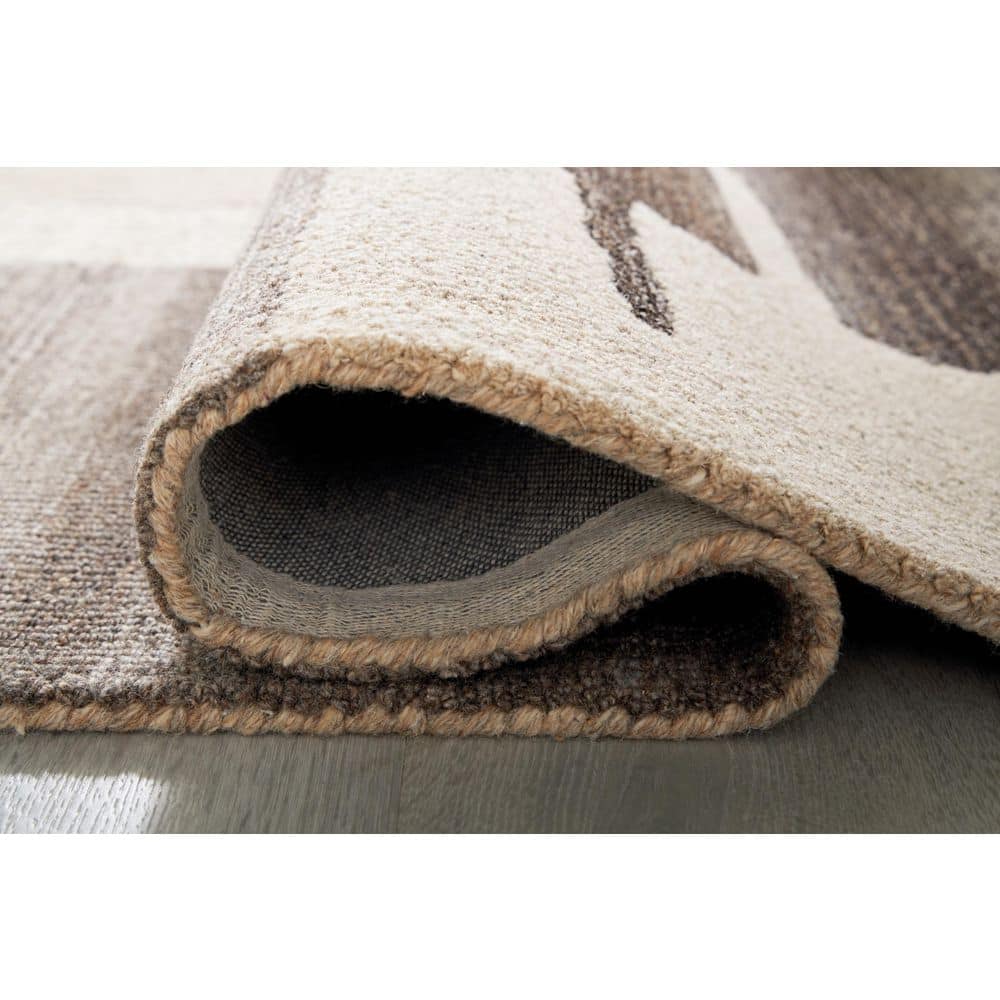 Handmade Tufted Black Abstract Wool 5' x 7' Rug