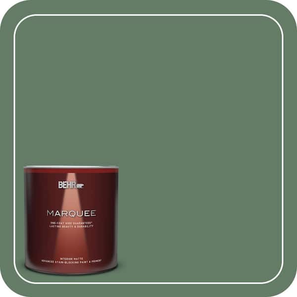 BEHR MARQUEE 1 qt. #S410-6 Greener Pastures One-Coat Hide Matte Interior Paint & Primer