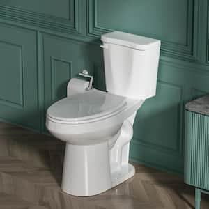 2-Piece Toilet 1.1/1.6 GPF Dual Flush Round Bowl White Toilet 21 in. Extra Tall with Soft-Close Seat 12 in. Rough In