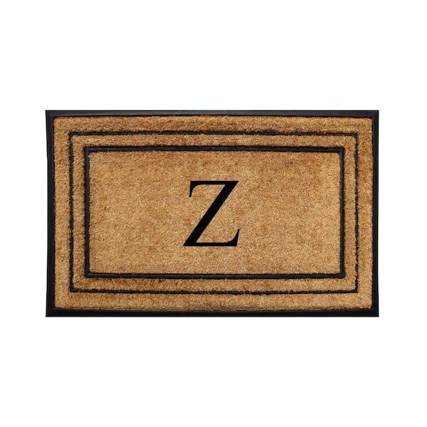 Unbranded A1HC Natural Coir Rubber Doormat, 18 in x 32 in, Heavy Duty, Dirt Trapping, Thick Non Slip Monogrammed Z Doormats