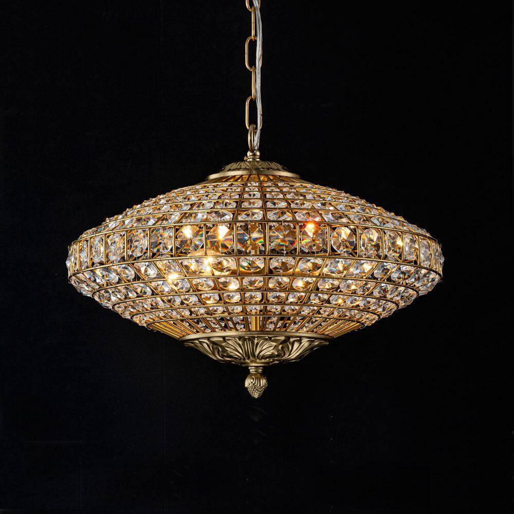 Allenglade 17.7 in. 4-Light Antique Brass-A Chandelier with Crystal Accents price history on PriceWatchPro