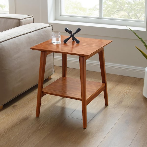 Unbranded Austin 20 in. Copper Square Wood Bamboo End Table