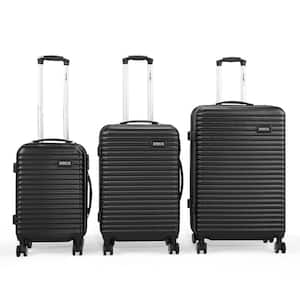 Luggage Travel Set 3 Pieces Trolley Suitcases Black