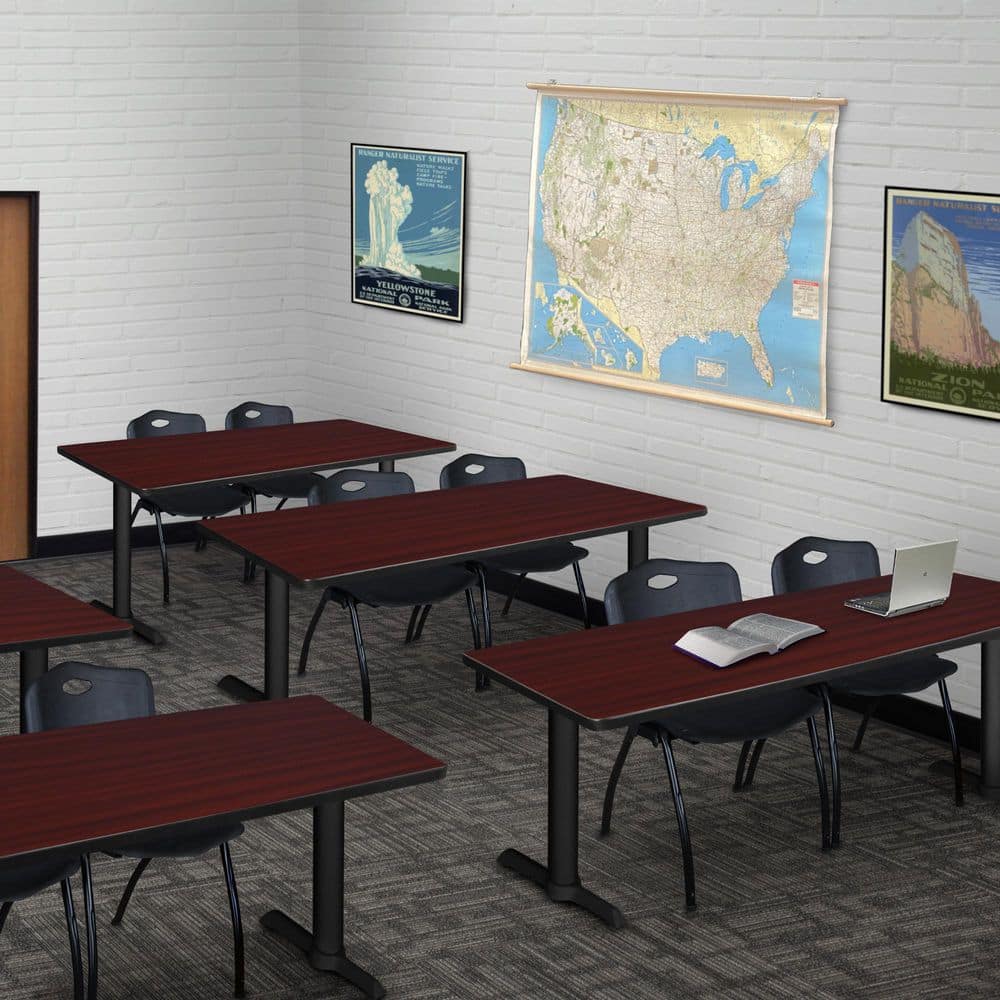 Cain 72 in x 24 in. Mahogany Steel T-Base Training Seminar Table Desk price history on PriceWatchPro