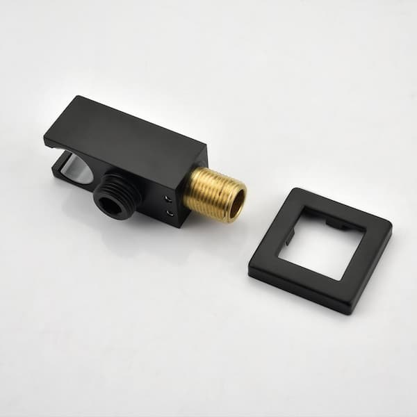 Satico 1-Spray Patterns 9.84 in. Wall Mount Dual Fixed and Handheld Shower Head with 1.8 GPM in Matte Black