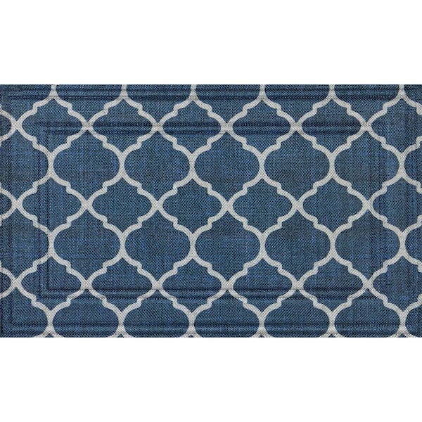 TrafficMaster Quatrefoil Midnight 18 in x 30 in Door Mat