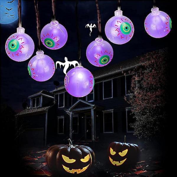 JOYIN 20.6 ft. Halloween 40 LED Eyeballs String Lights, Indoor ...