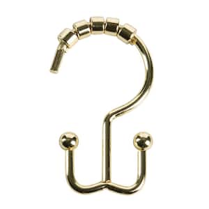 12PK Metal ANNEX Shower Curtain Rings/Hooks 3 x 1.75 in. Gold