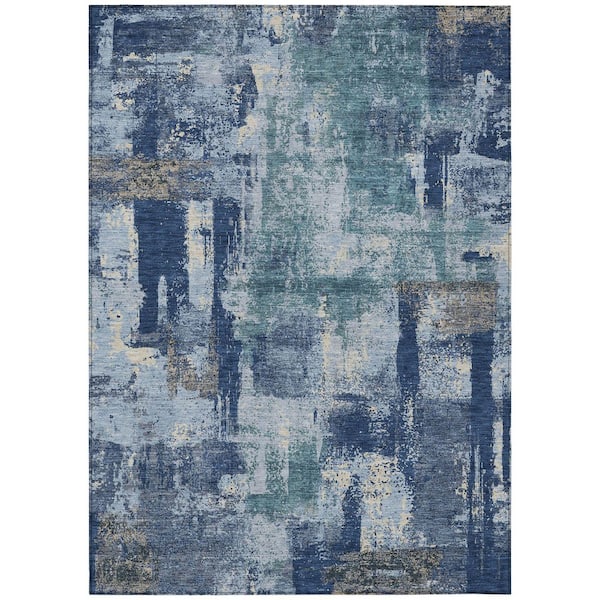 Chantille Machine Washable Indoor/Outdoor Abstract ACN2655 Navy 10 ft. x 14 ft. Area Rug