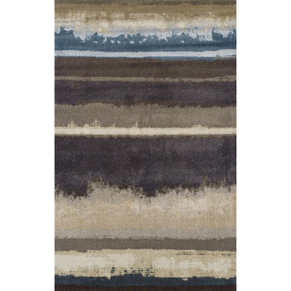 10 X 13 Beige, Brown Abstract Runner Rug