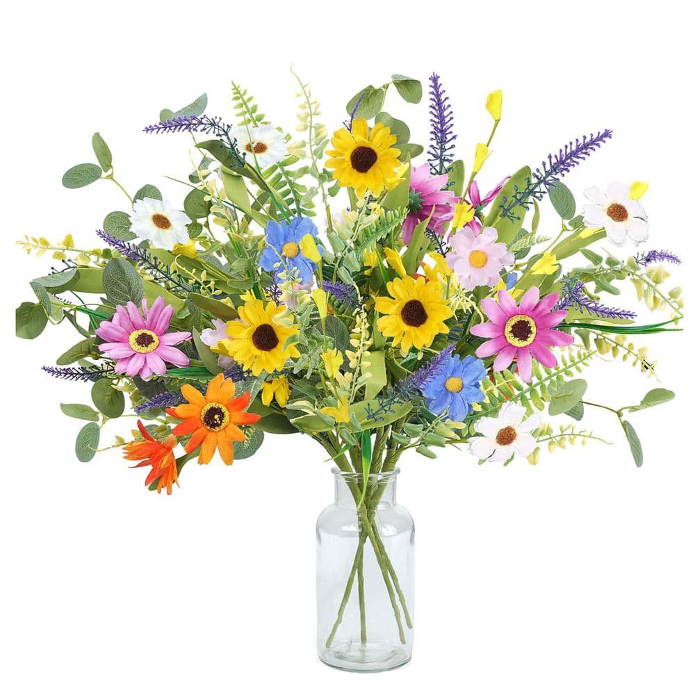 19.68 in. Colorful Indoor Artificial Daisy Flower Bouquet with Silk Spring Wildflowers price history on PriceWatchPro