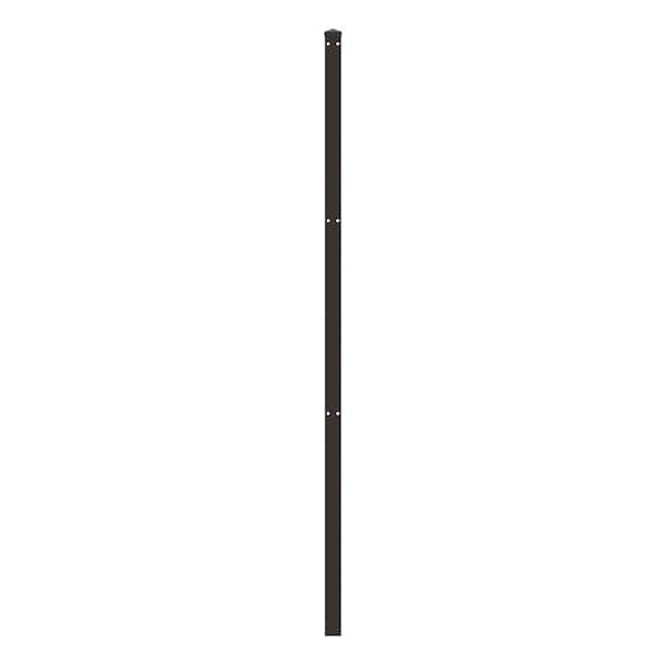74in H Deco Grid Black Steel Post with Cap, and Clips