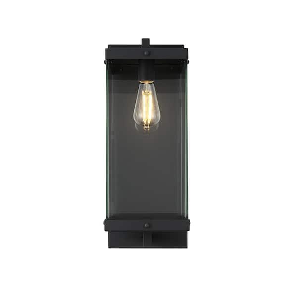 21 in. Black Outdoor Hardwired Wall Sconce with No Bulbs Included