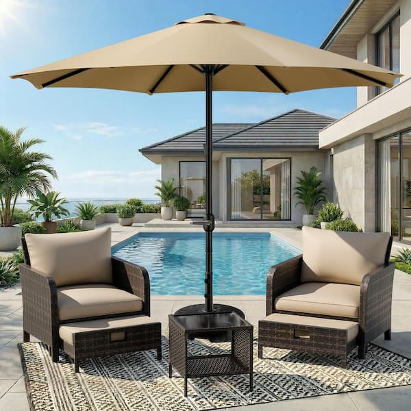 9ft patio umbrellas on sale EliteShade Classic Market Umbrella Eurmax Umbrella base required not included Note wikiwiki 9FT Solar Led Patio