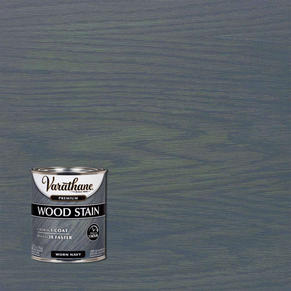 Worn Navy, Varathane Premium Fast Dry Wood Stain-297428, Quart, 2