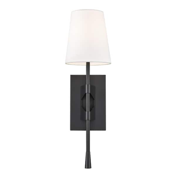 Millennium Lighting 5.5 in. 1-Light Matte Black Sconce Linen